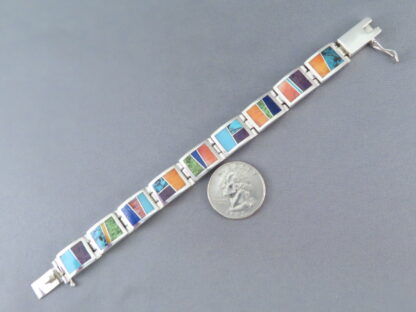 Multi-Color Inlay Link Bracelet