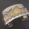 Teton Bracelet – Cuff Bracelet with 14kt Gold Tetons, Bison, and Eagle