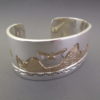 Teton Bracelet – Cuff Bracelet with 14kt Gold Tetons, Bison, and Eagle