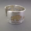 Teton Bracelet – Cuff Bracelet with 14kt Gold Tetons, Bison, and Eagle