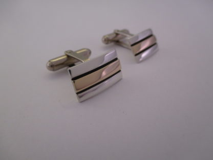 Silver & Gold Cufflinks by Herbert Begaye