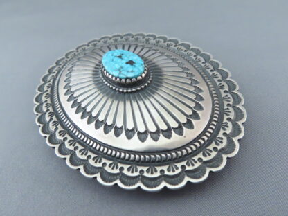 Kingman Turquoise Belt Buckle by Ernest R. Begay