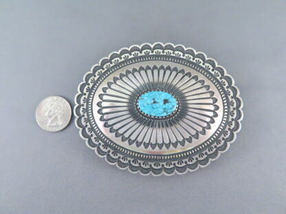 Kingman Turquoise Belt Buckle by Ernest R. Begay