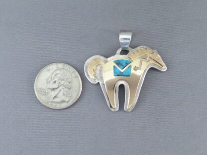 Gold & Silver ‘Horse’ Pendant by Dina Huntinghorse