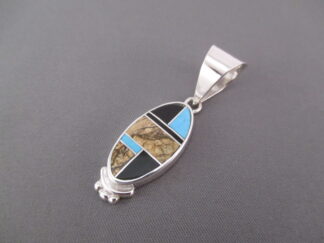 Multi-Stone Inlay Pendant featuring Turquoise