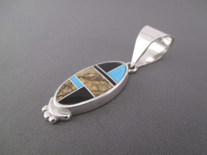 Multi-Stone Inlay Pendant featuring Turquoise