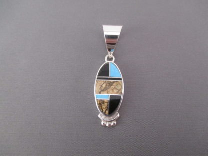 Multi-Stone Inlay Pendant featuring Turquoise