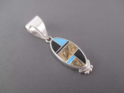 Multi-Stone Inlay Pendant featuring Turquoise