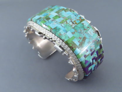 Alvin Yellowhorse Bracelet with Turquoise & Sugilite Inlay