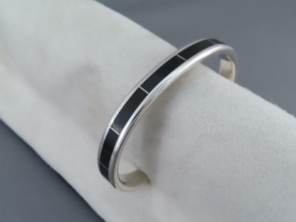 Black Onyx Inlay Cuff Bracelet by Larry Loretto