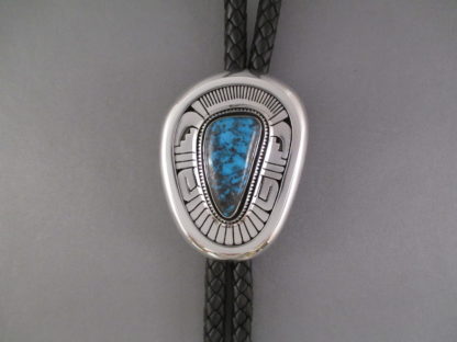 Apache Blue Turquoise Bolo Tie by Leonard Nez