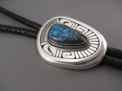 Apache Blue Turquoise Bolo Tie by Leonard Nez
