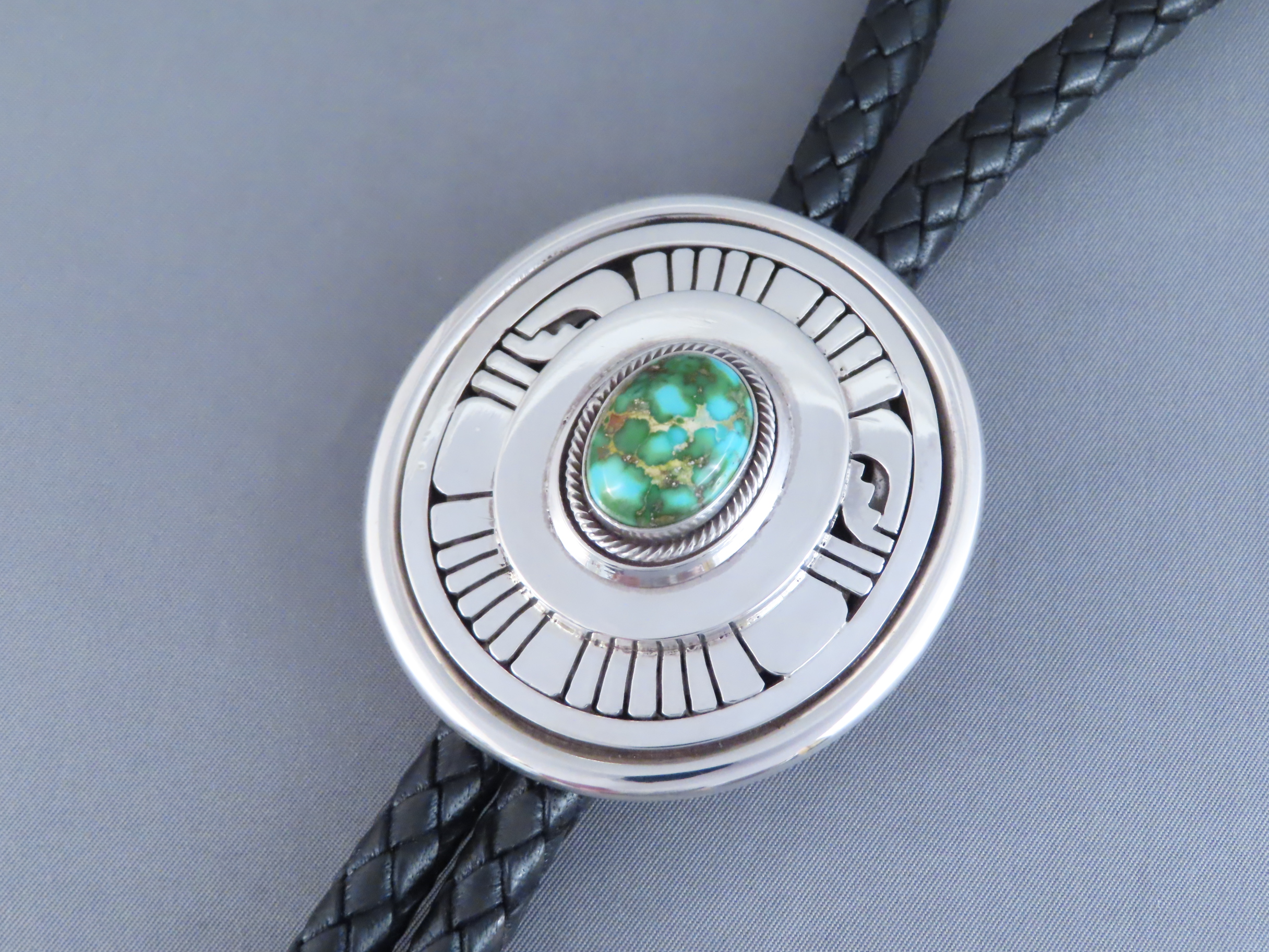 Carico Lake Turquoise Bolo Tie by Leonard Nez