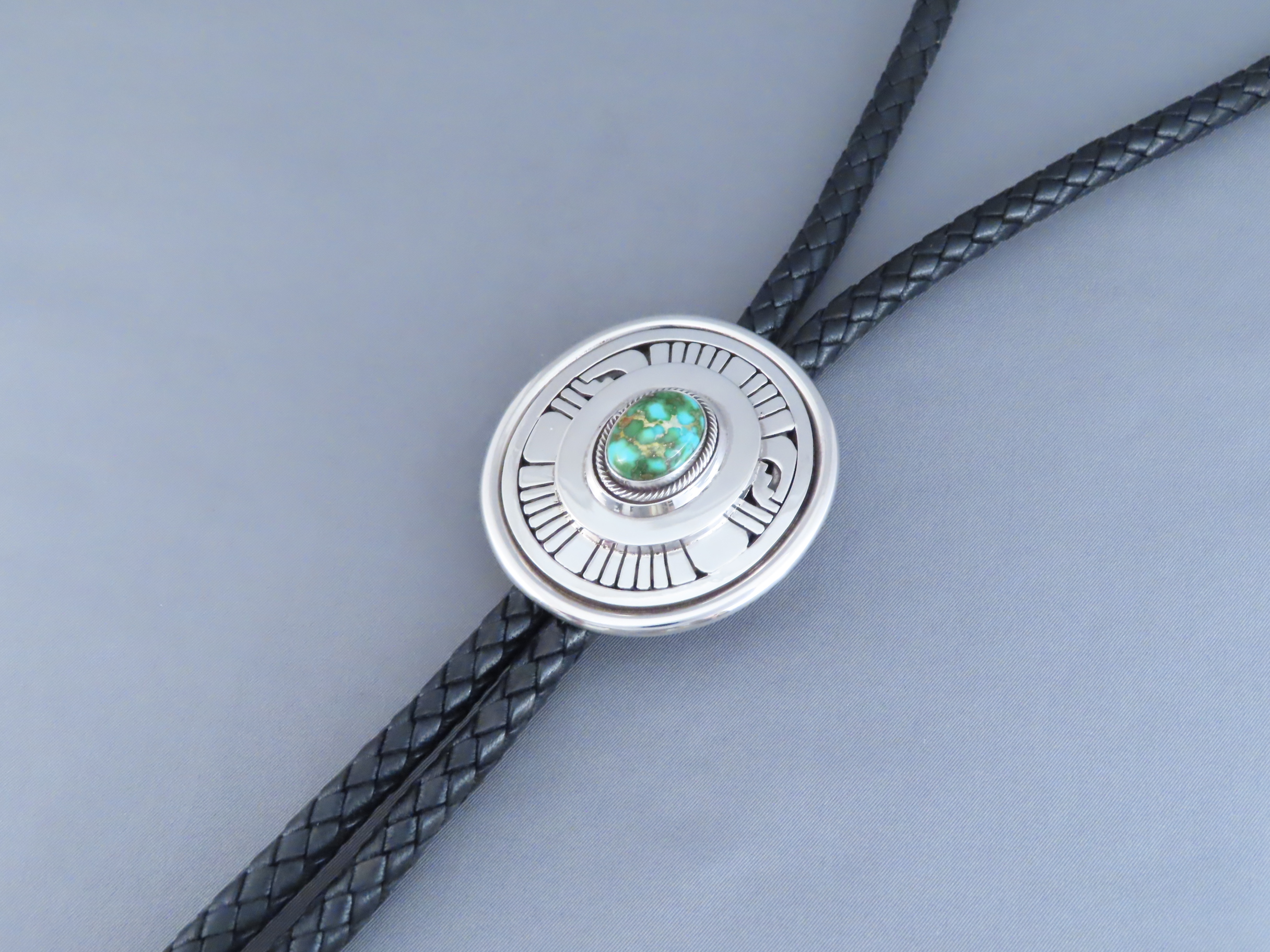 Carico Lake Turquoise Bolo Tie by Leonard Nez