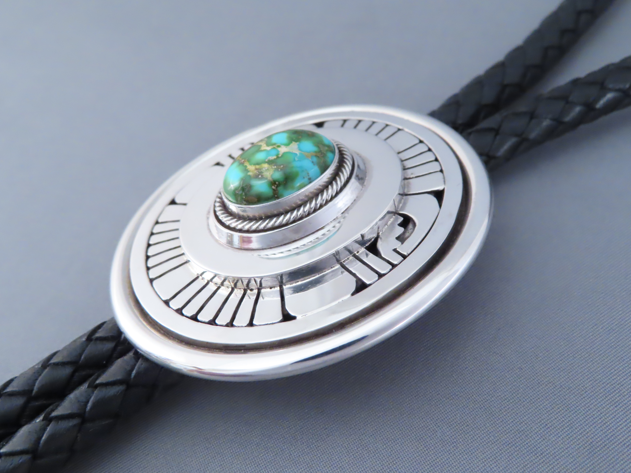 Carico Lake Turquoise Bolo Tie by Leonard Nez