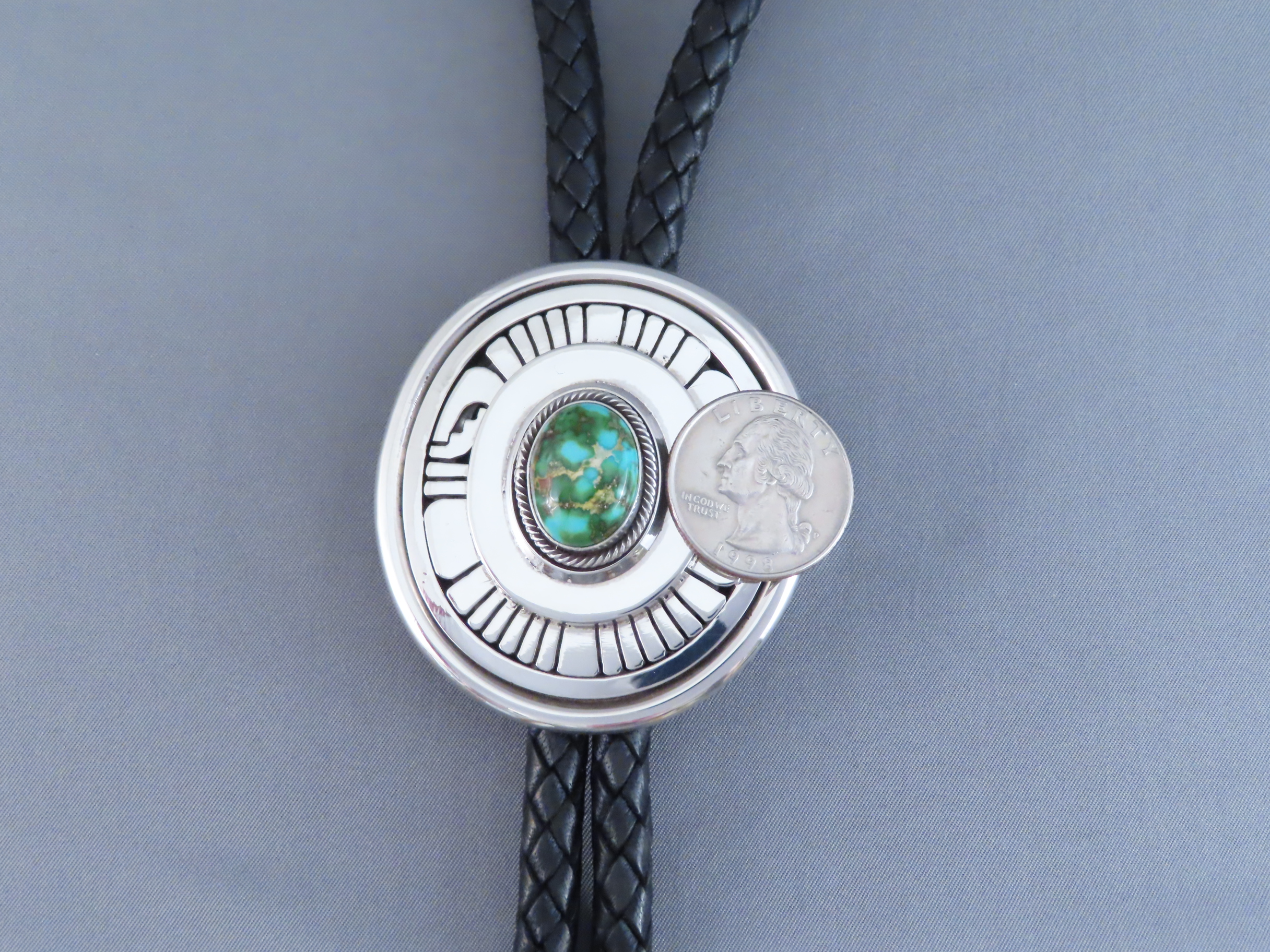 Carico Lake Turquoise Bolo Tie by Leonard Nez