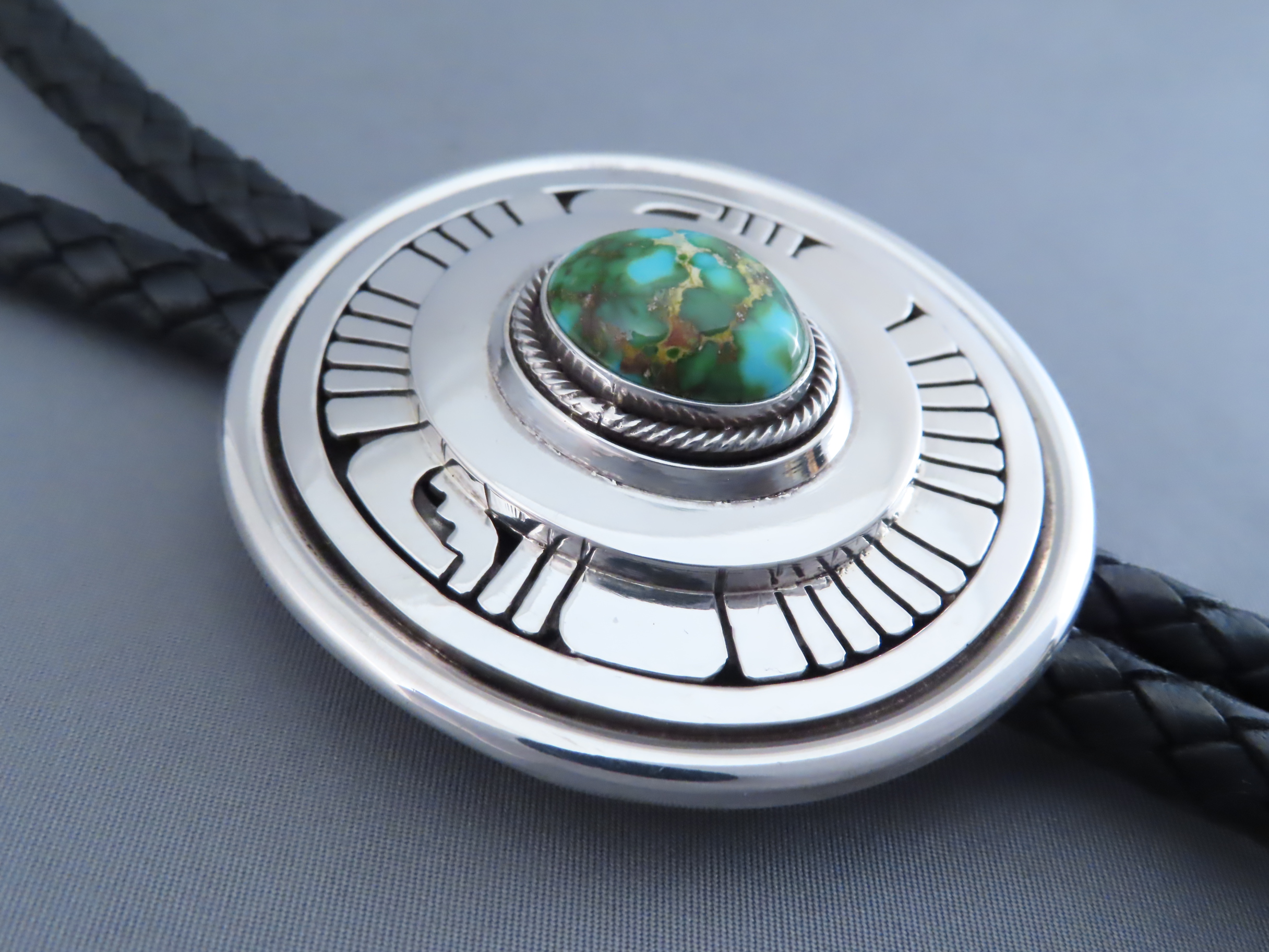 Carico Lake Turquoise Bolo Tie by Leonard Nez