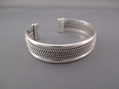 Sterling Silver Bracelet Cuff by Artie Yellowhorse with ‘Mesh’ Design