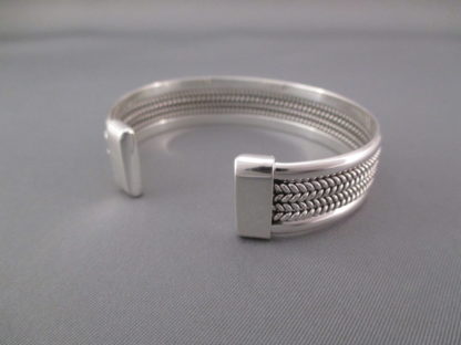Sterling Silver Bracelet Cuff by Artie Yellowhorse with ‘Mesh’ Design