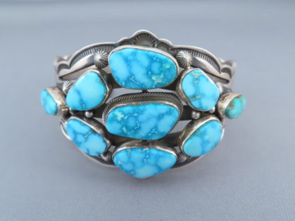 Kingman Turquoise Cuff Bracelet by Aaron Toadlena