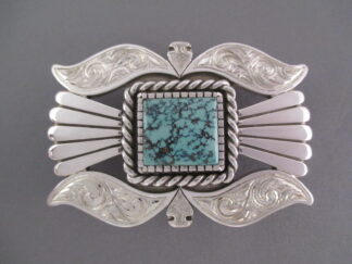 Kingman Turquoise Belt Buckle by Shane Hendren (2017 IACA 'Artist of the Year')