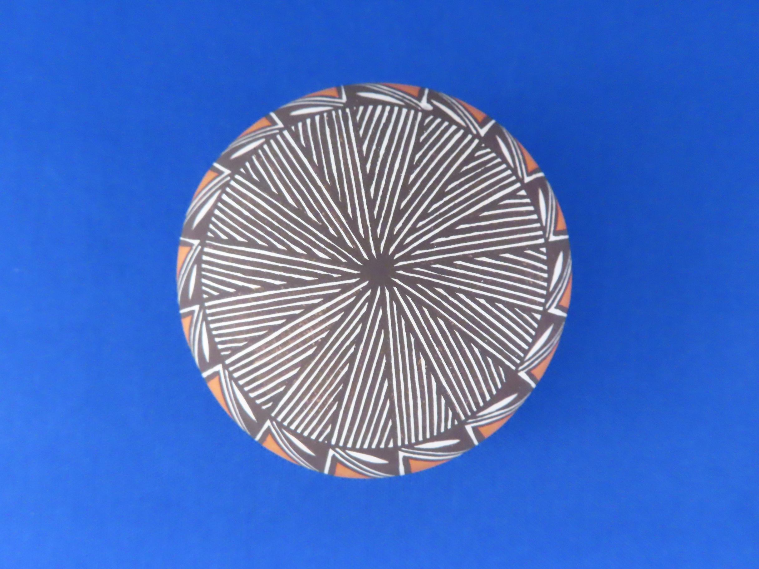 Small Geometric Painted Seed Pot by Acoma Pueblo Indian pottery artist, Amanda Lucario FOR SALE $160-