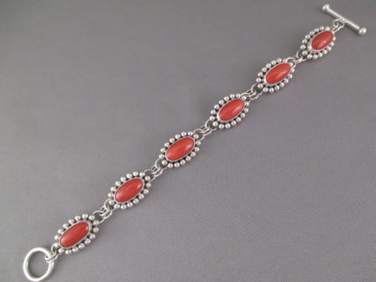 Coral Link Bracelet by Artie Yellowhorse