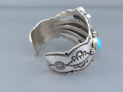 Colorful Spiny Oyster Shell & Sleeping Beauty Turquoise Multi-Stone Cuff Bracelet