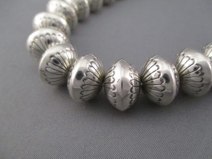 Marie Yazzie Stamped Sterling Silver Bead Necklace