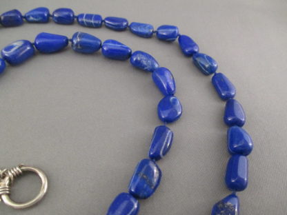 Lapis Necklace with Larger Lapis & Silver Beads