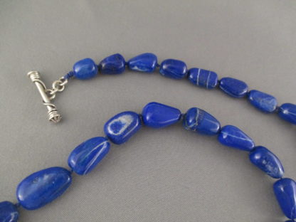 Lapis Necklace with Larger Lapis & Silver Beads