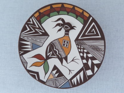 Acoma Pottery Plate by Carolyn Concho with Bird Design