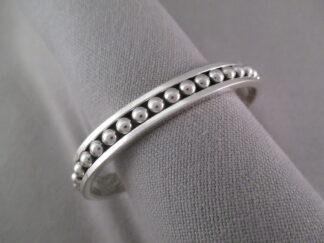 Sterling Silver Cuff Bracelet with 'Dots' by Native American Indian jewelry artist, Artie Yellowhorse FOR SALE $295-