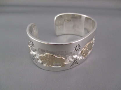 Fortune Huntinghorse 14kt Gold Overlay Cuff Bracelet featuring BISON