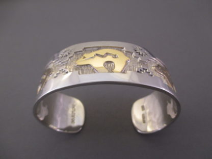 14kt Gold & Sterling Silver ‘Bear’ Cuff Bracelet