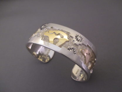 14kt Gold & Sterling Silver ‘Bear’ Cuff Bracelet