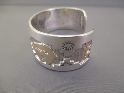 14kt Gold & Sterling Silver ‘Bear’ Cuff Bracelet