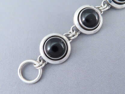 Link Bracelet with Black Onyx by Artie Yellowhorse
