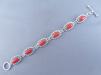 Coral Link Bracelet by Artie Yellowhorse