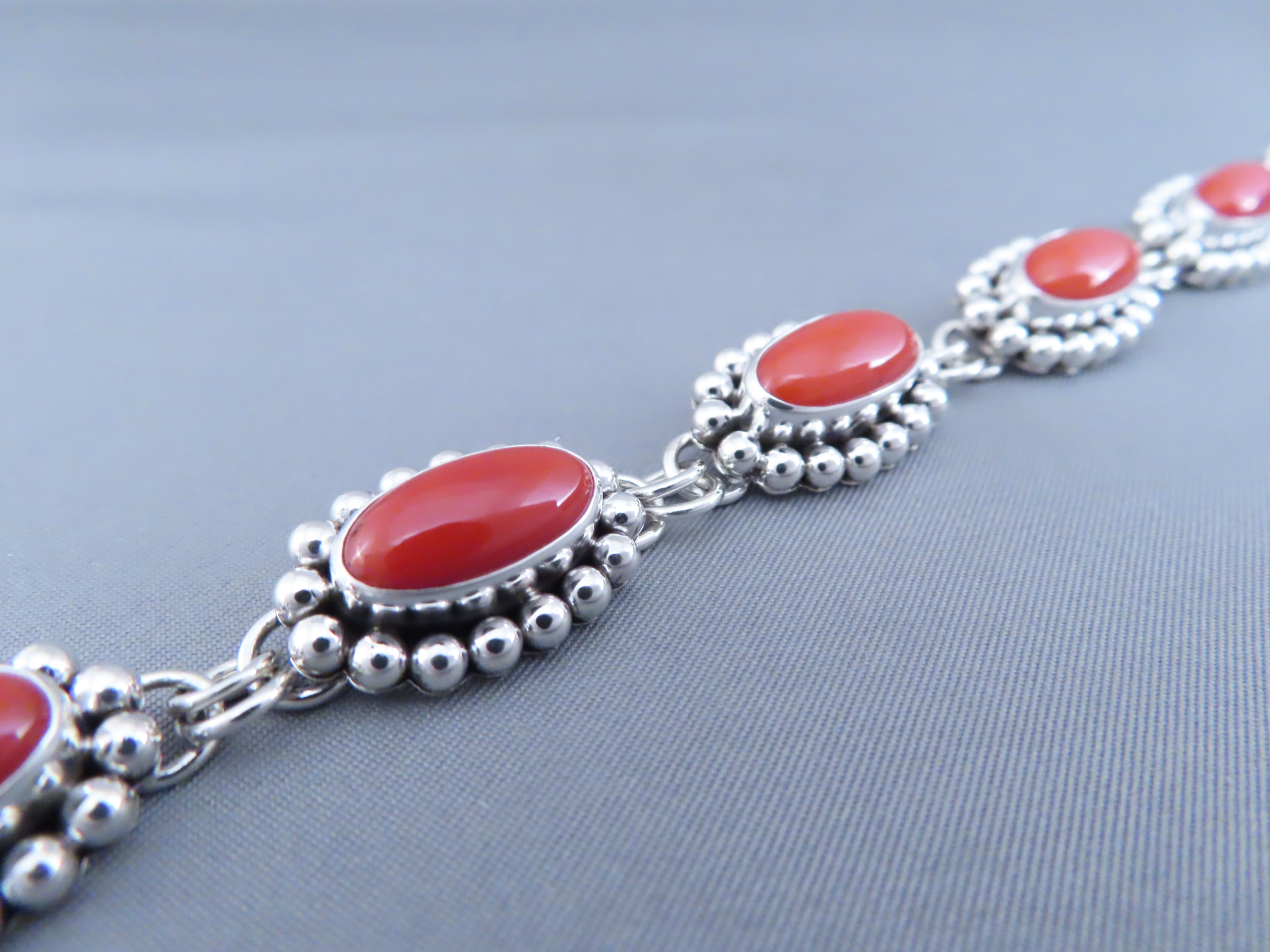 Coral Link Bracelet by Artie Yellowhorse