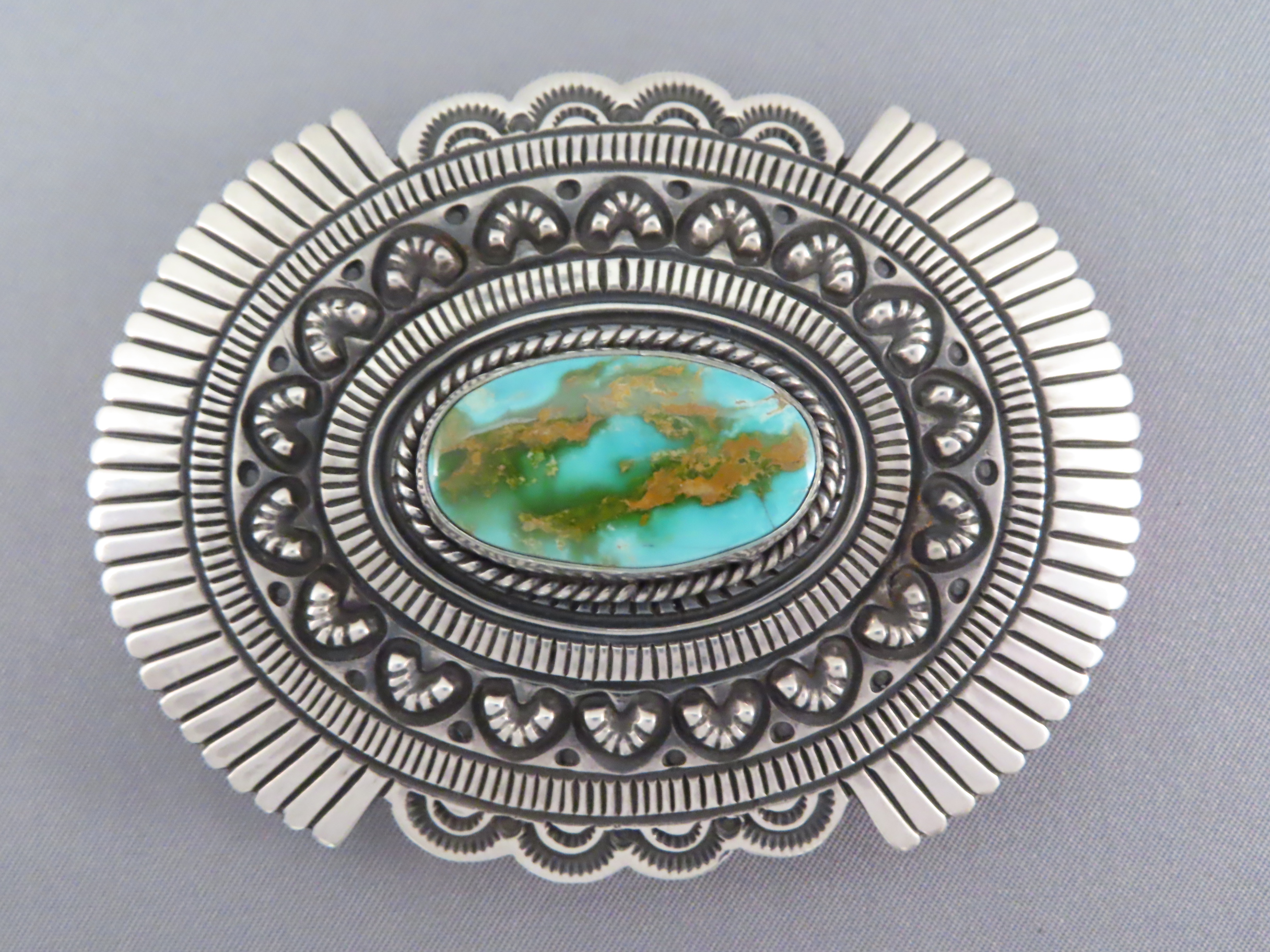 Royston Turquoise Belt Buckle by Tsosie Orville White