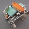 Spiny Oyster Shell & Royston Turquoise Bracelet by Guy Hoskie