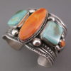 Spiny Oyster Shell & Royston Turquoise Bracelet by Guy Hoskie