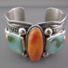 Spiny Oyster Shell & Royston Turquoise Bracelet by Guy Hoskie