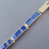 Gold & Lapis Inlay Link Bracelet (Wider)