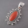 Coral Pendant in Sterling Silver by Artie Yellowhorse