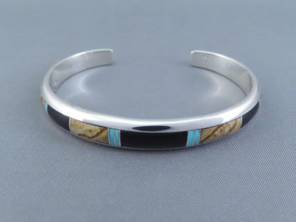 Multi-Stone Inlay Cuff Bracelet featuring Turquoise