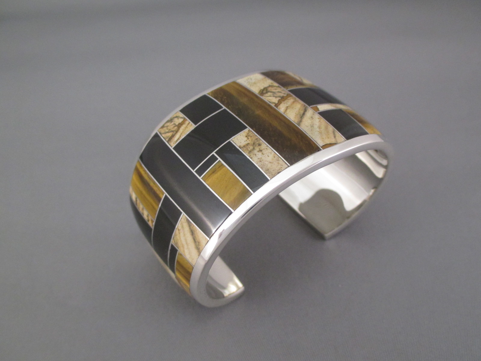 Multi-Stone Inlay Cuff Bracelet