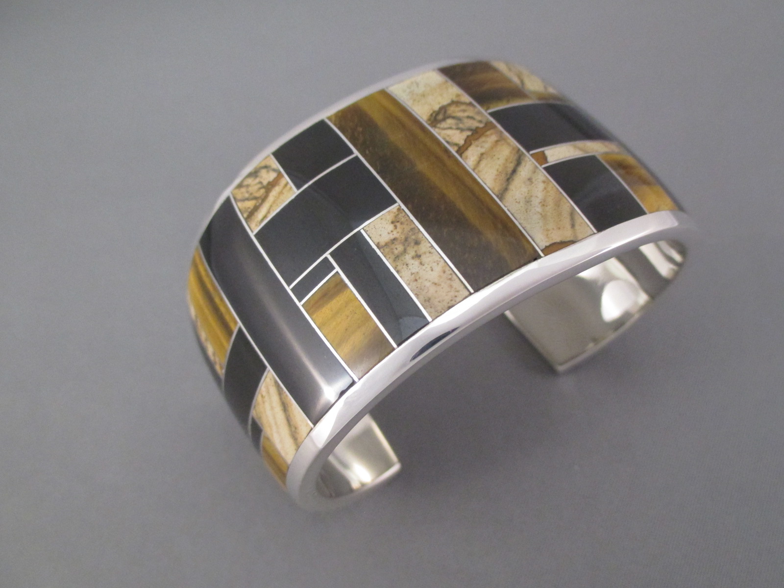 Multi-Stone Inlay Cuff Bracelet