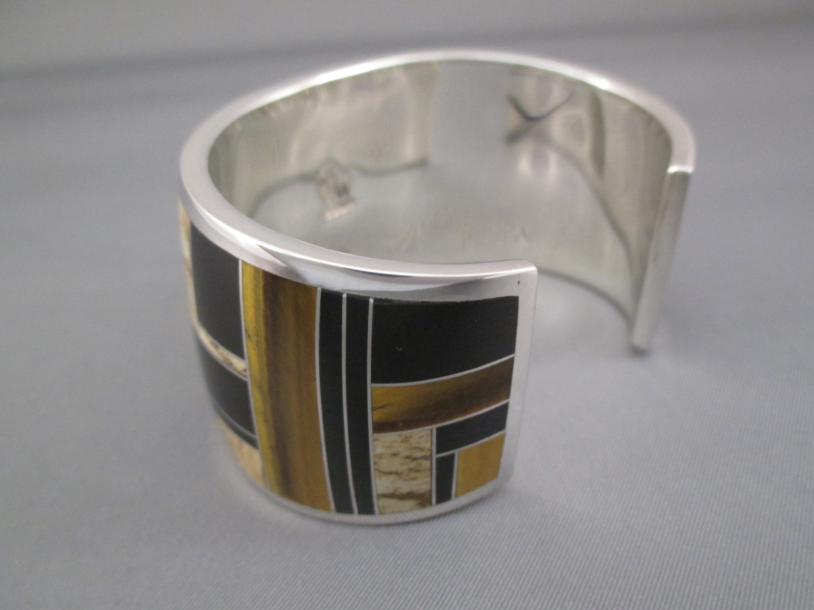 Multi-Stone Inlay Cuff Bracelet